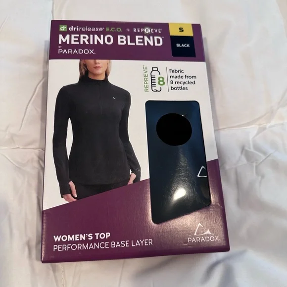 PARADOX Performance Women's Merino Blend Zip-up Base Layer Top, Size S - Picture 5 of 6